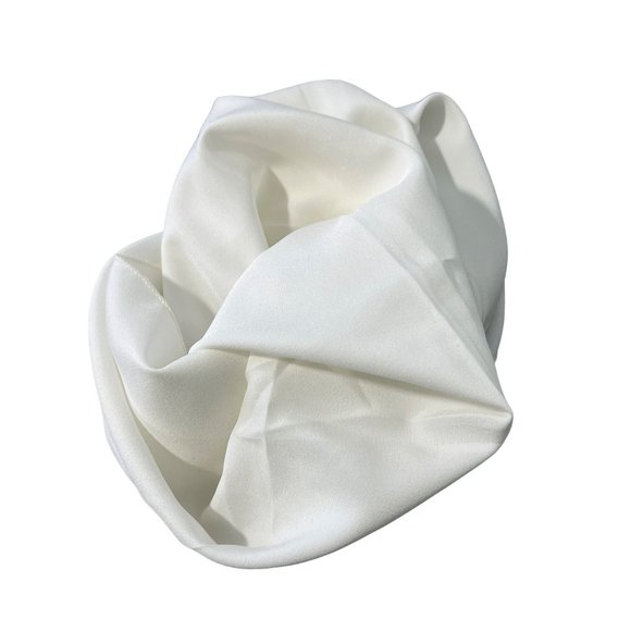 Lightweight Neck Wrap Scarf White Square Bandana Headband Classic Minimalist - Picture 1 of 5